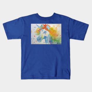 Unicorn Watercolor Painting - Magical Rainbow Kids T-Shirt